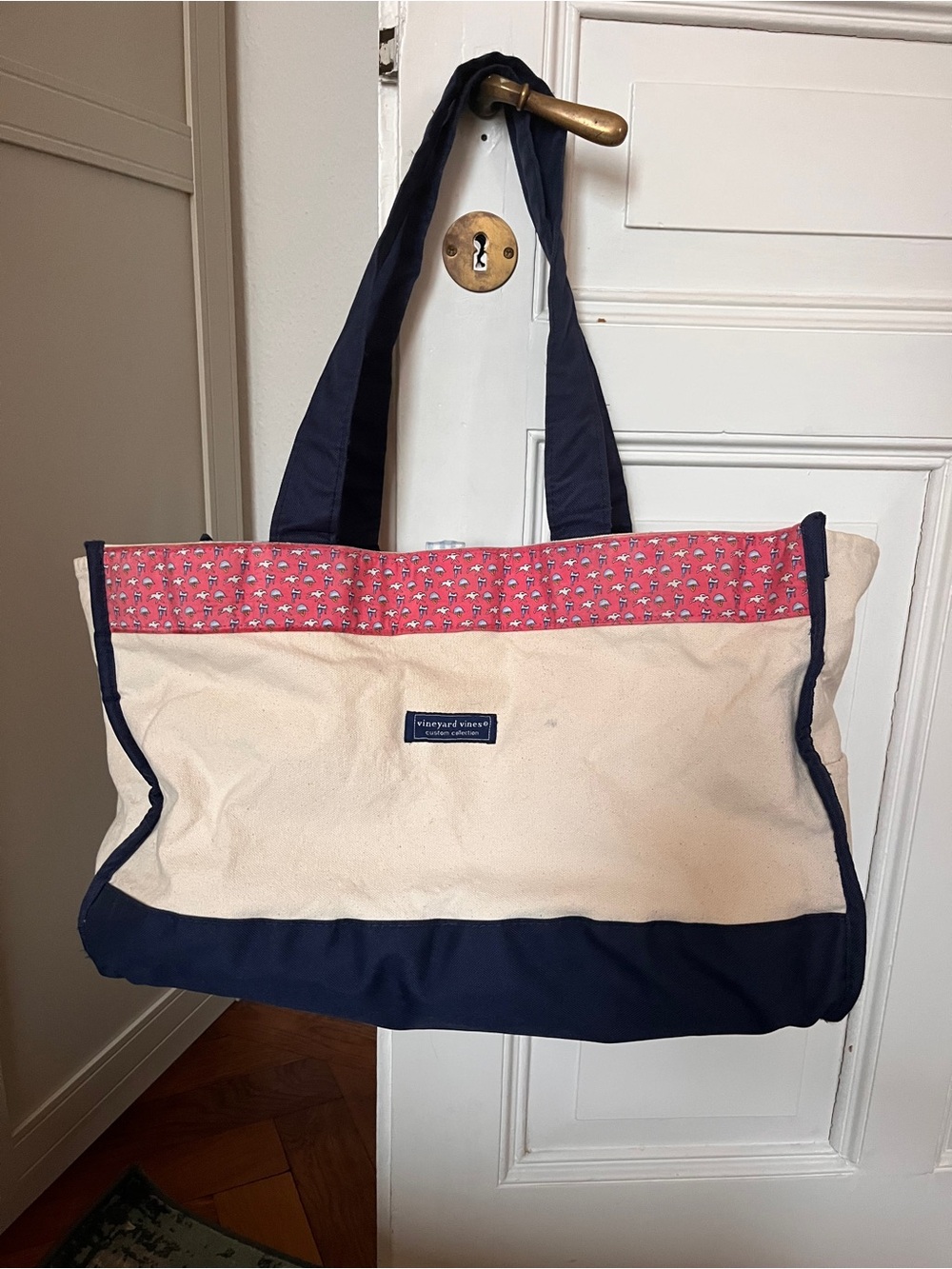 Vineyard Vines Custom Collection Canvas Kentucky Derby Style Tote Bag